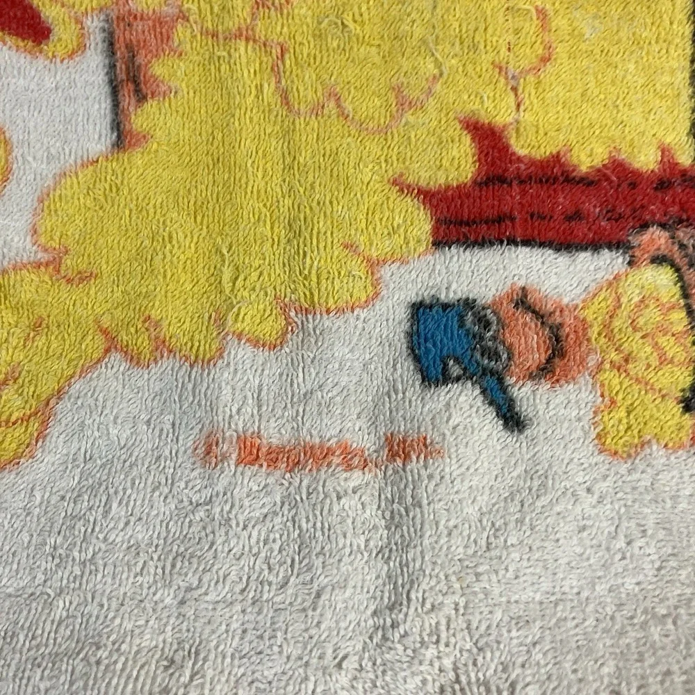 Vintage Sesame Street Beach Bath Towel 27x52 Big Bird Bert Earnie Cookie Monster